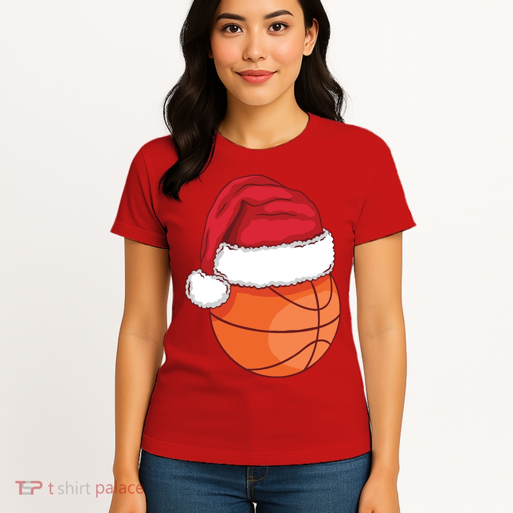 Christmas Basketball Santa Women's T-Shirt