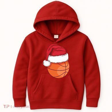 Christmas Basketball Santa Kids Hoodie
