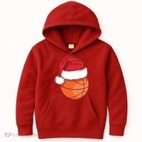 Christmas Basketball Santa Kids Hoodie thumb 0