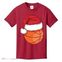 Christmas Basketball Santa Kids T-Shirt thumb 0