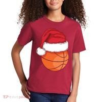 Christmas Basketball Santa Kids T-Shirt thumb 2