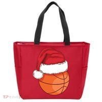Christmas Basketball Santa Tote Bag thumb 0
