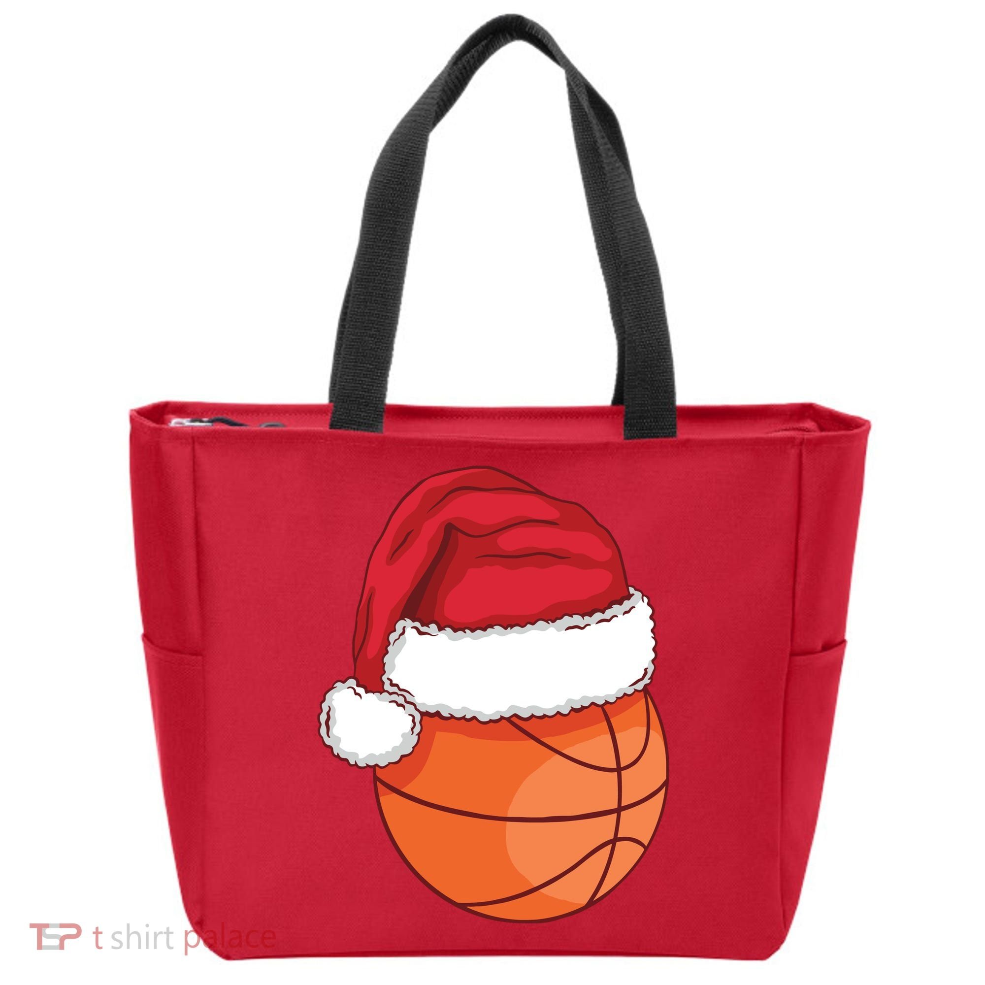 Christmas Basketball Santa Tote Bag