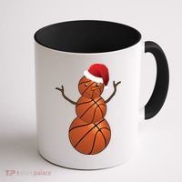 Christmas Basketball Snowman Coffee Mug thumb 1