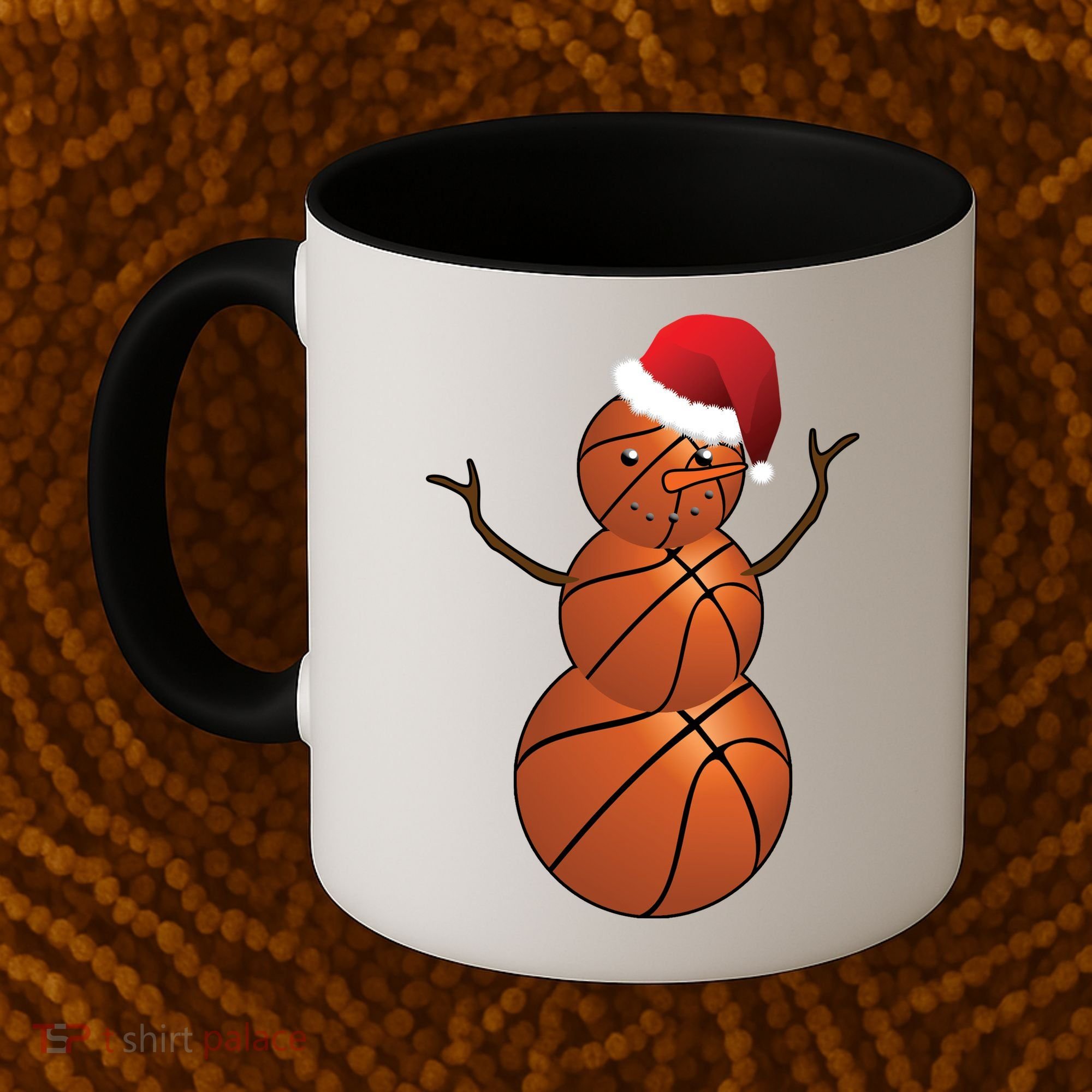 Christmas Basketball Snowman Coffee Mug