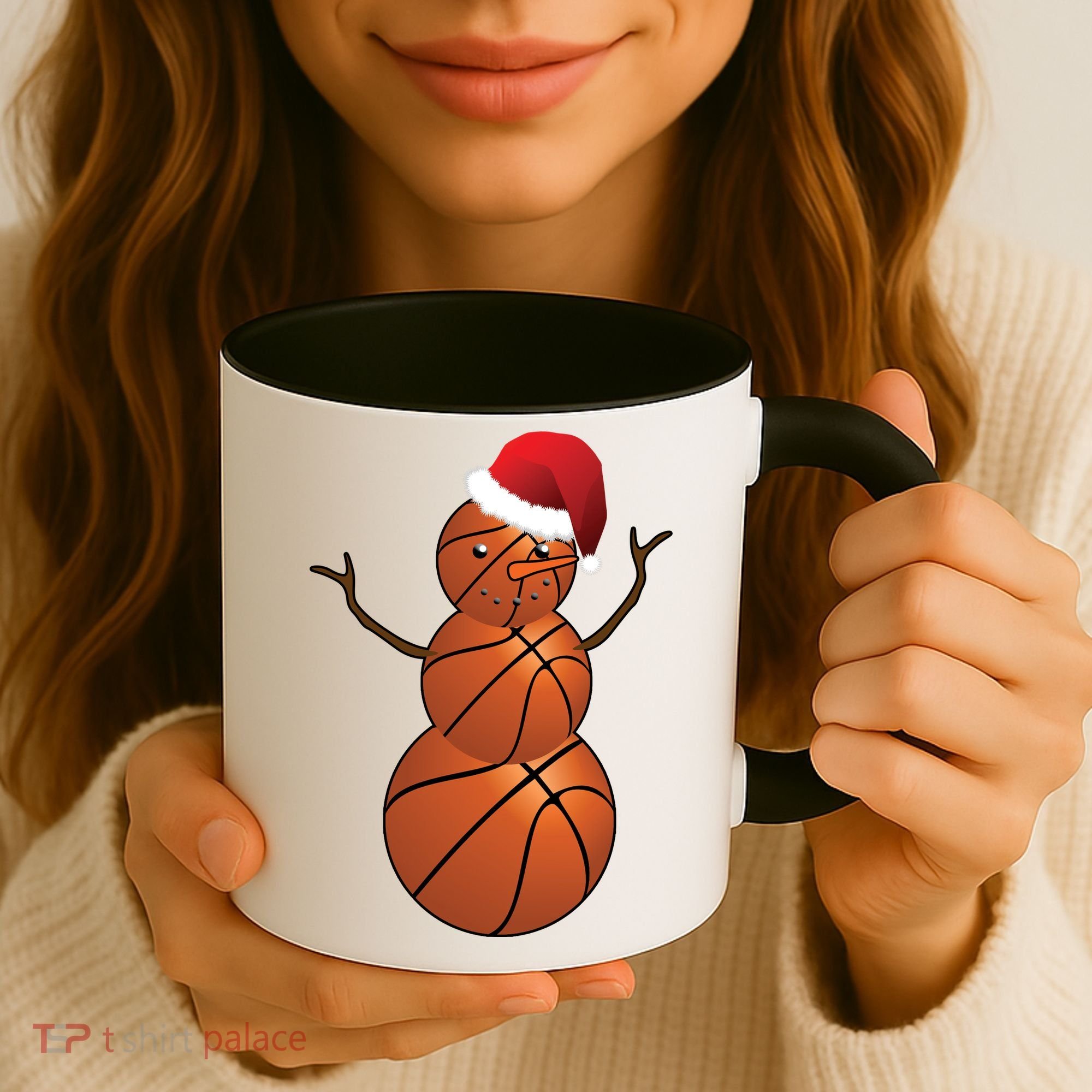 Christmas Basketball Snowman Coffee Mug