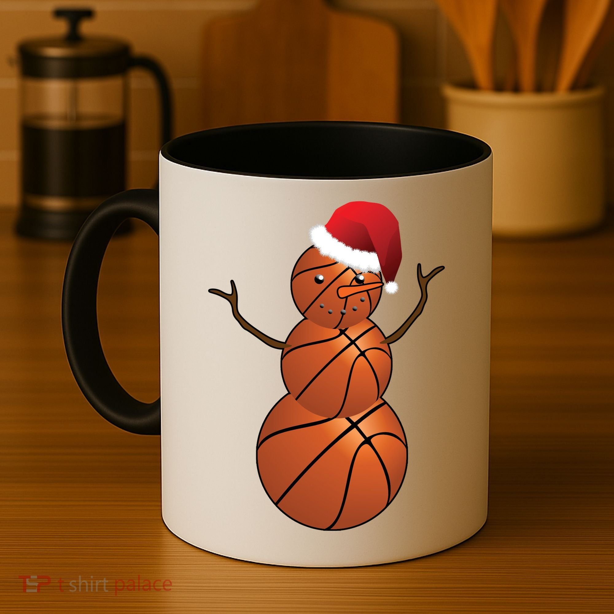 Christmas Basketball Snowman Coffee Mug