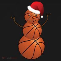 Christmas Basketball Snowman Polo thumb 3
