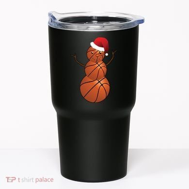 Christmas Basketball Snowman Tumbler