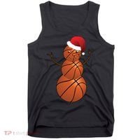 Christmas Basketball Snowman Tank Top thumb 0