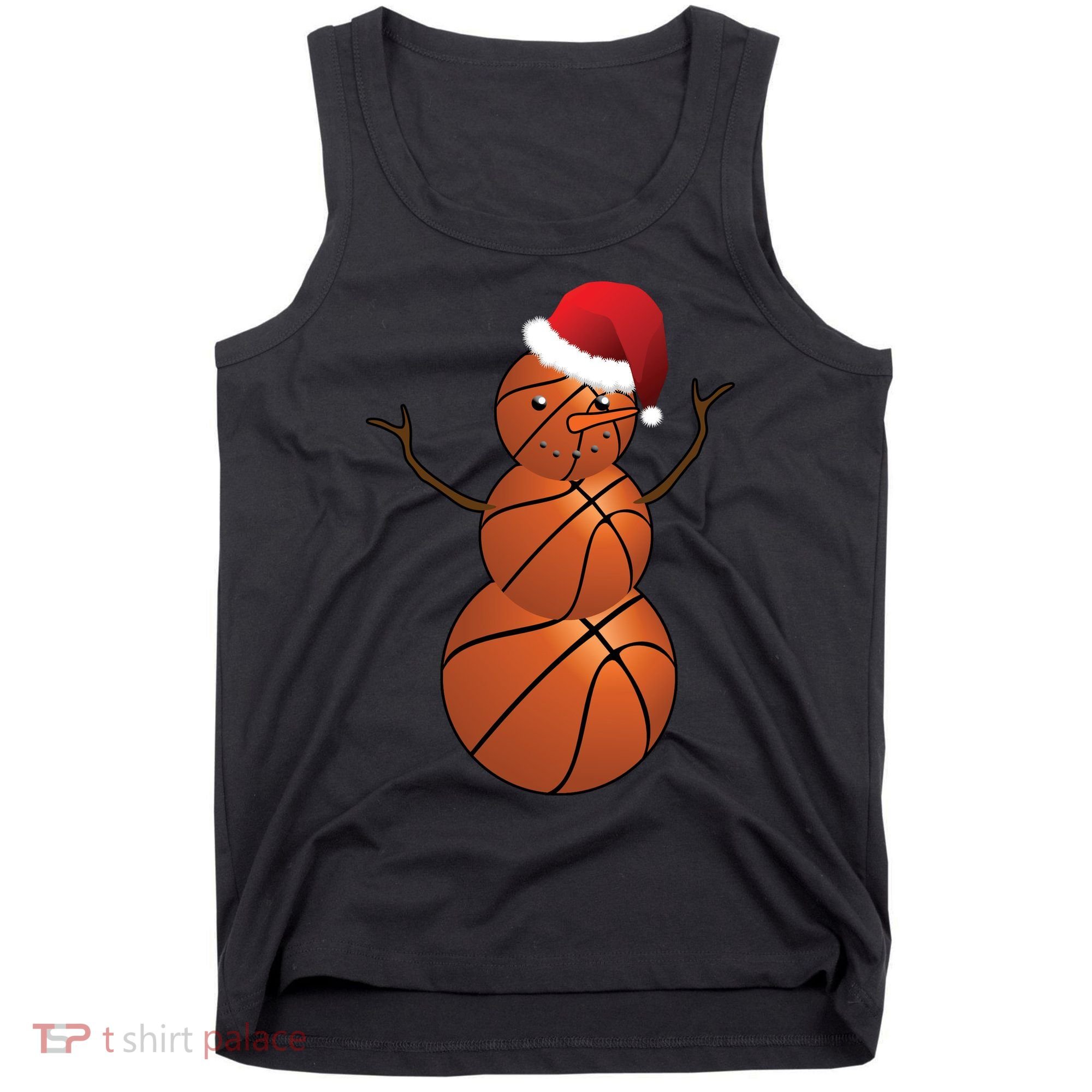 Christmas Basketball Snowman Tank Top
