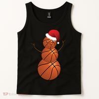 Christmas Basketball Snowman Tank Top thumb 2