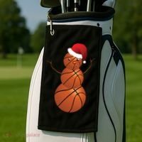 Christmas Basketball Snowman Golf Towel thumb 2