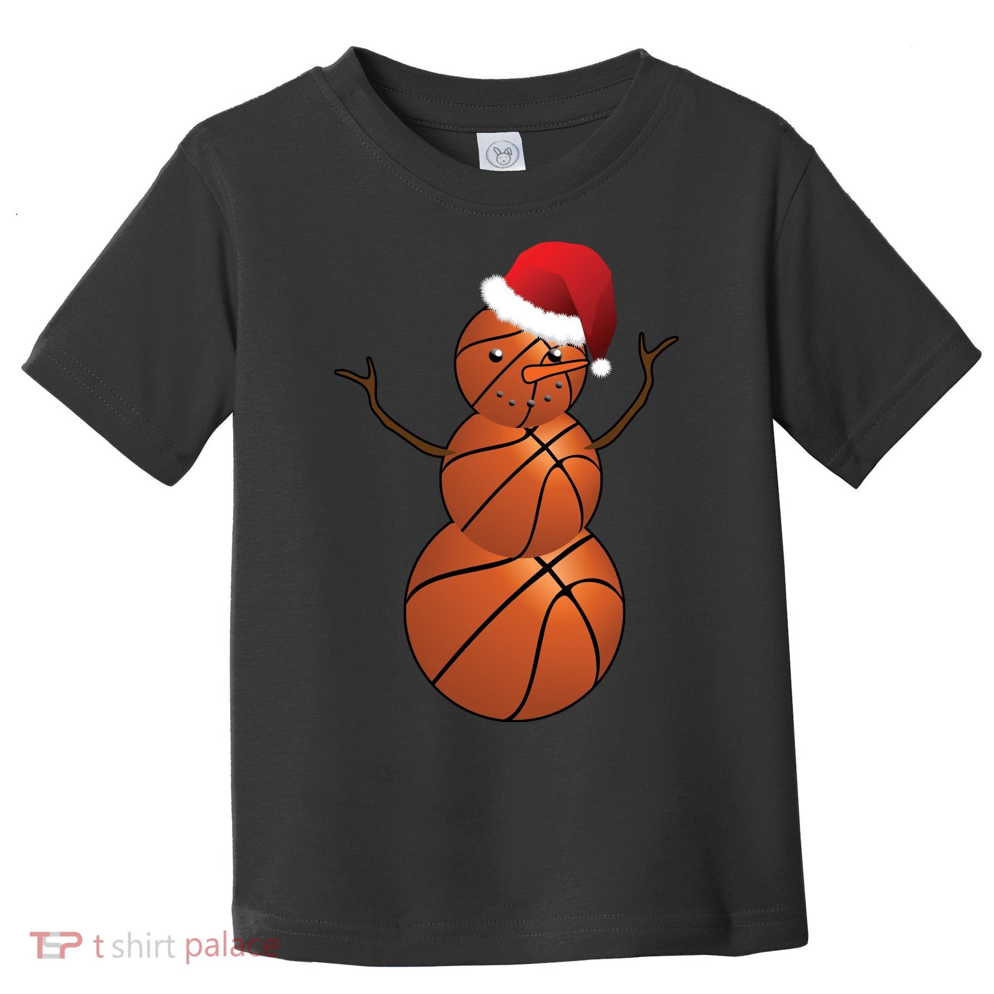 Christmas Basketball Snowman Toddler T-Shirt