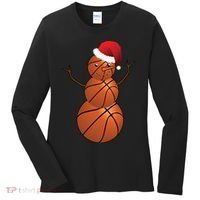 Christmas Basketball Snowman Women's Long Sleeve Shirt thumb 0