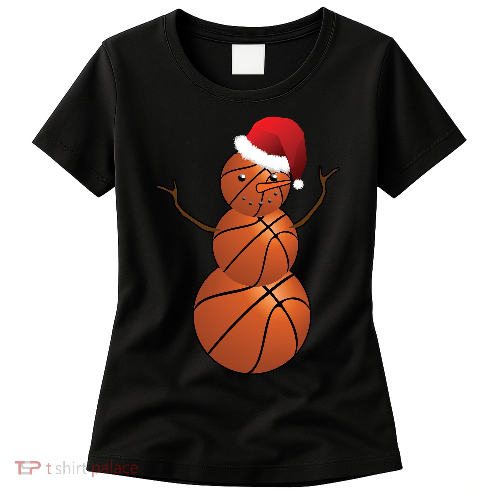 Christmas Basketball Snowman Women's T-Shirt