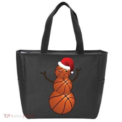 Christmas Basketball Snowman Tote Bag
