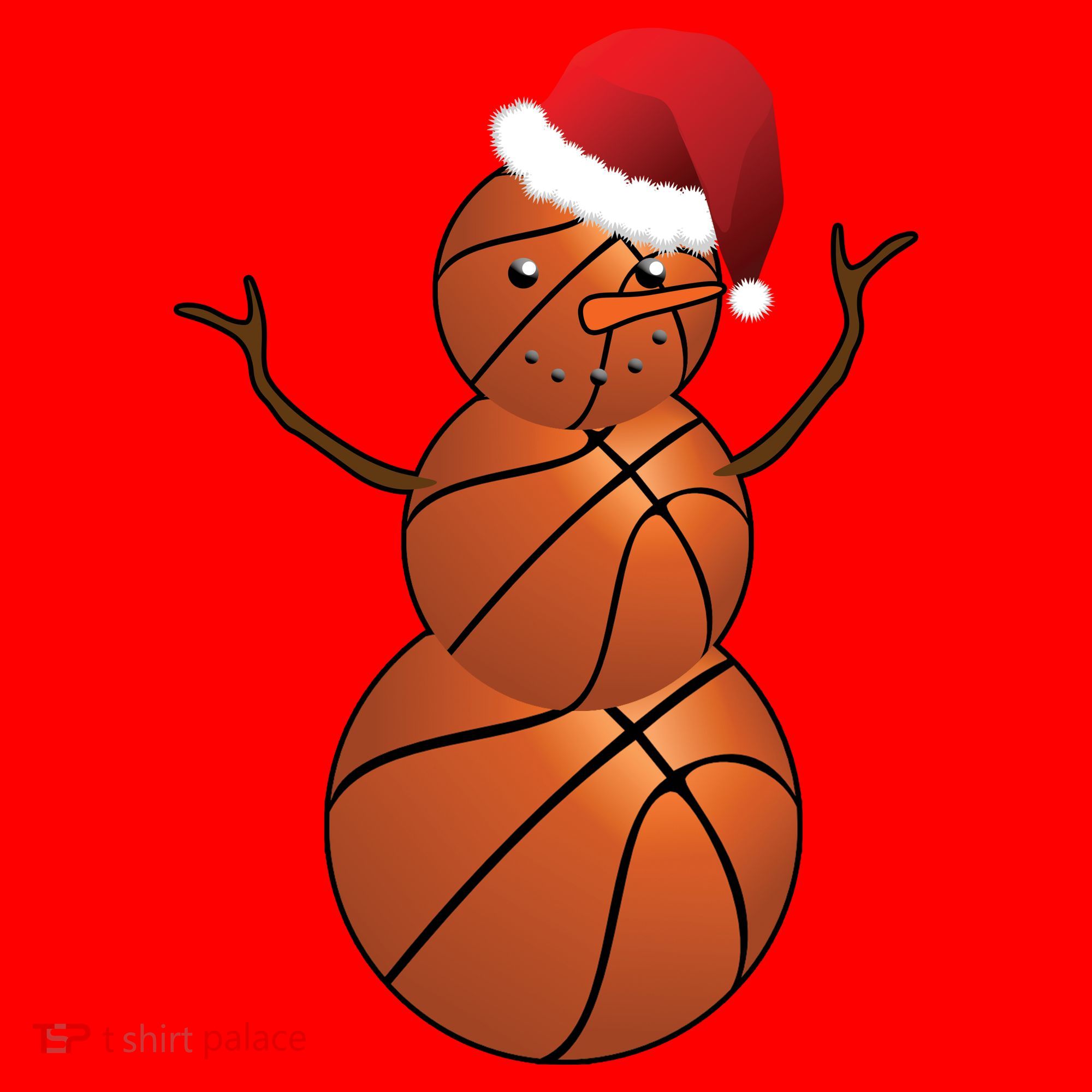 Christmas Basketball Snowman Santa Hat