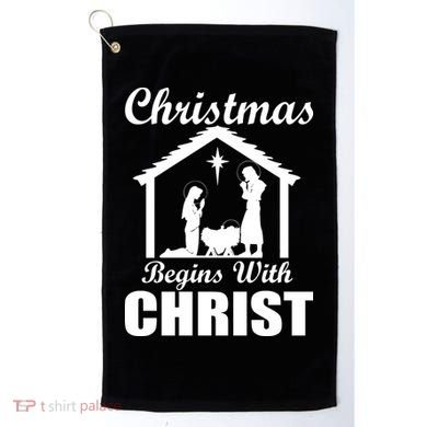 Christmas Begins With Christ Golf Towel