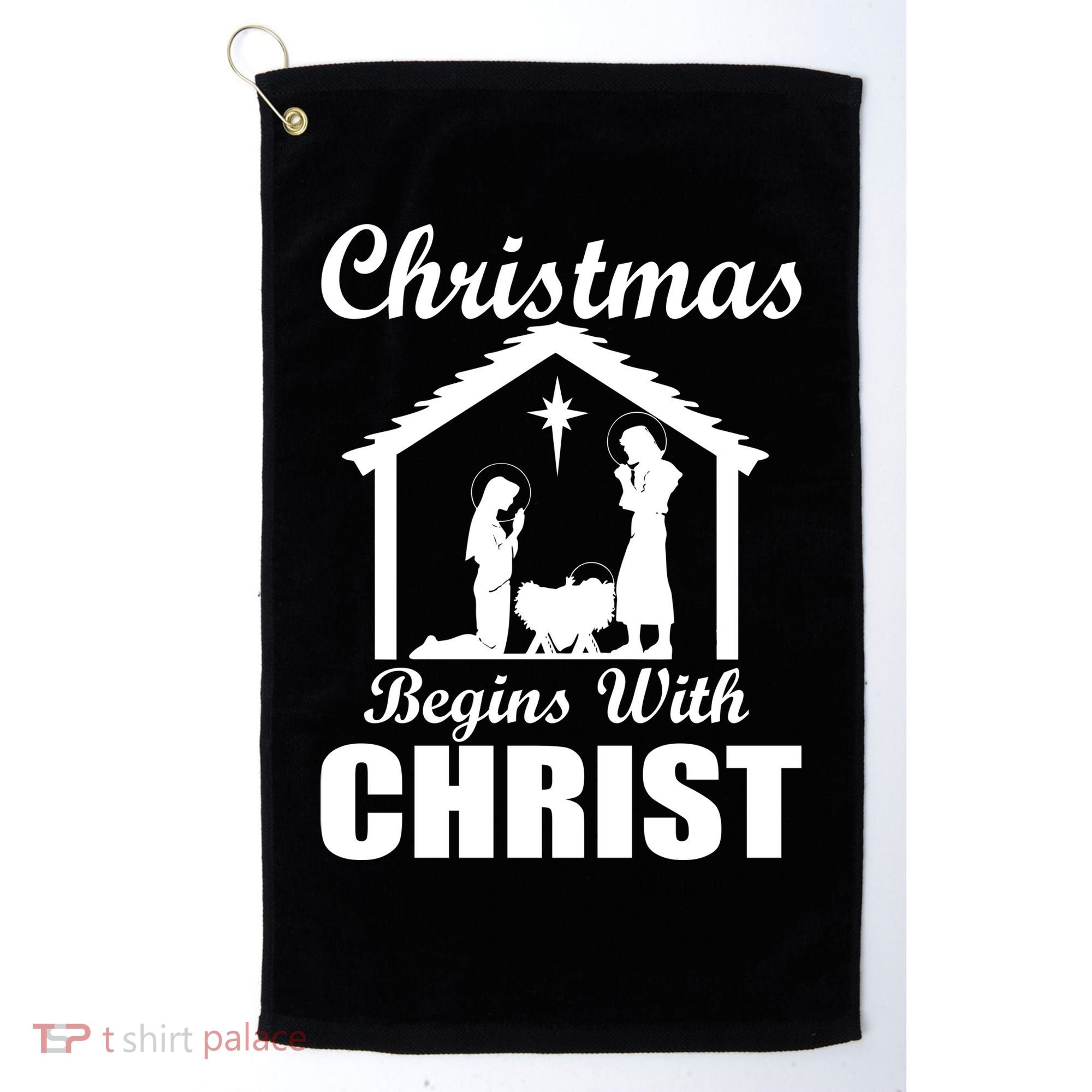 Christmas Begins With Christ Golf Towel