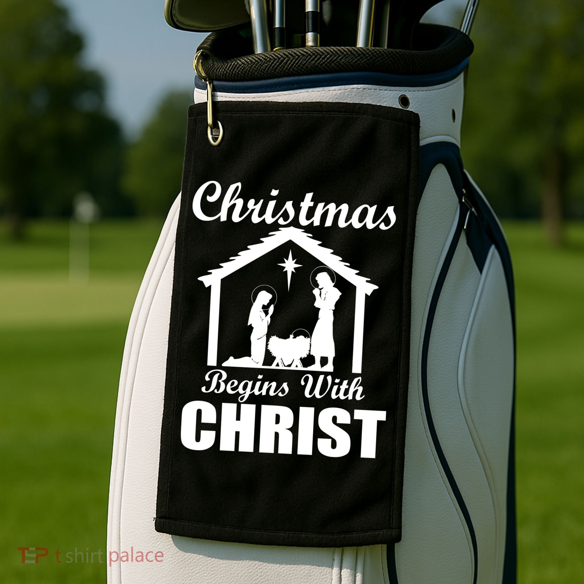 Christmas Begins With Christ Golf Towel