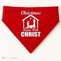 Christmas Begins With Christ USA-Made Doggie Bandana thumb 0