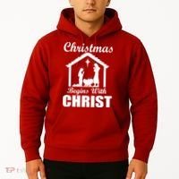 Christmas Begins With Christ Hoodie thumb 2