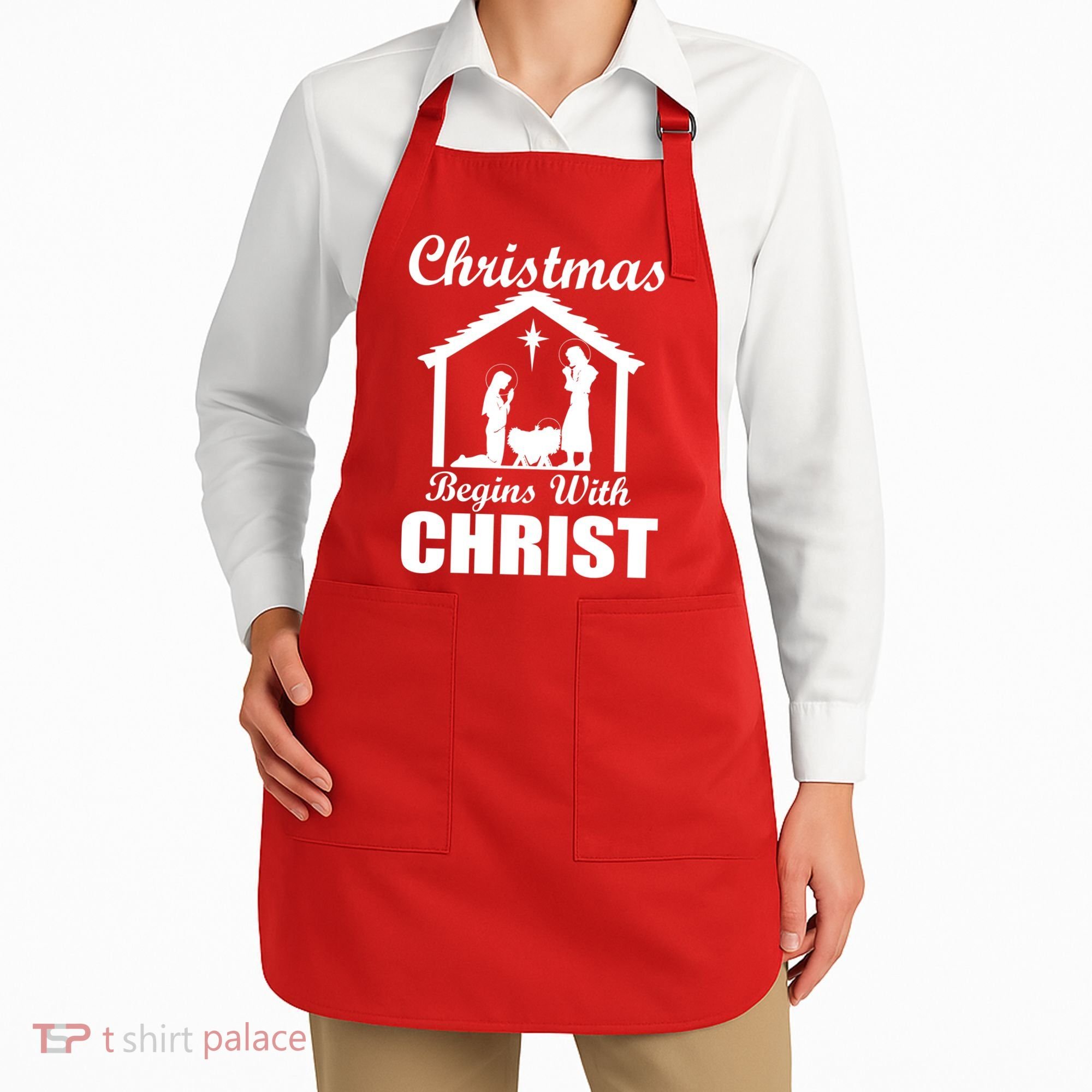 Christmas Begins With Christ Apron