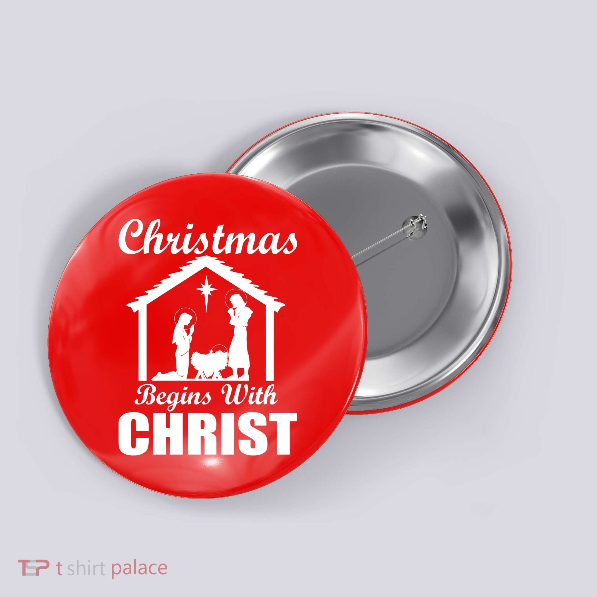 Christmas Begins With Christ Button