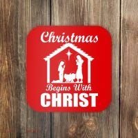 Christmas Begins With Christ Coaster thumb 0