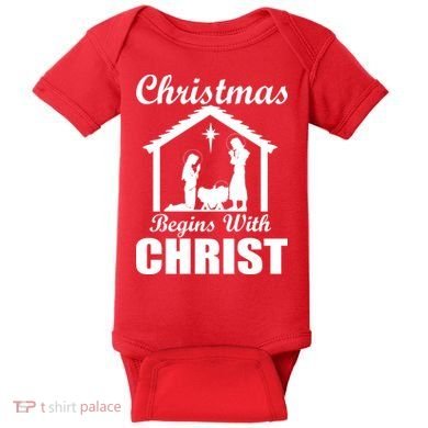 Christmas Begins With Christ Baby Bodysuit