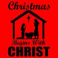 Christmas Begins With Christ Santa Hat thumb 1