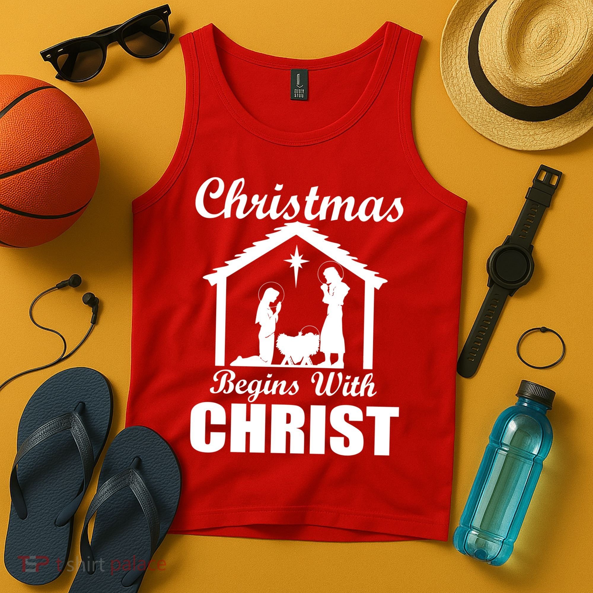 Christmas Begins With Christ Tank Top