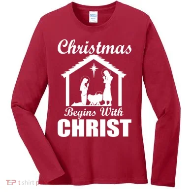 Christmas Begins With Christ Women's Long Sleeve Shirt