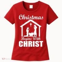 Christmas Begins With Christ Women's T-Shirt thumb 0
