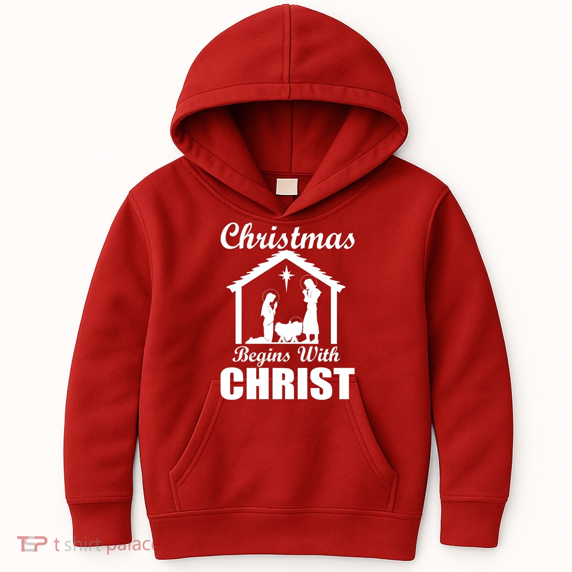 Christmas Begins With Christ Kids Hoodie