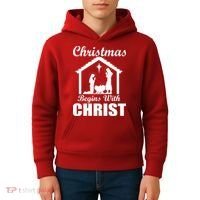 Christmas Begins With Christ Kids Hoodie thumb 4