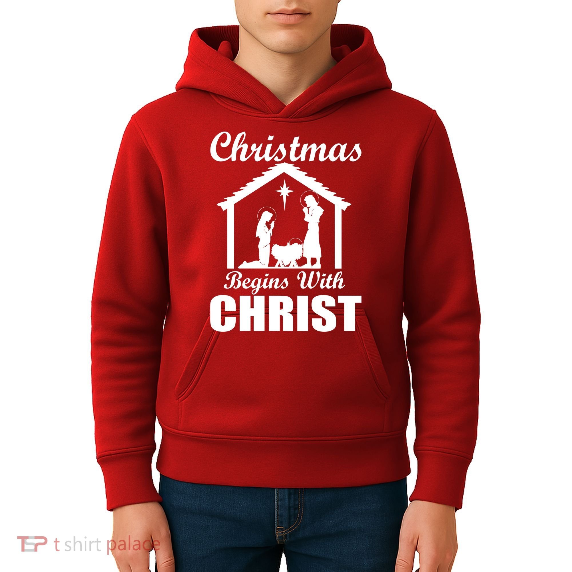 Christmas Begins With Christ Kids Hoodie