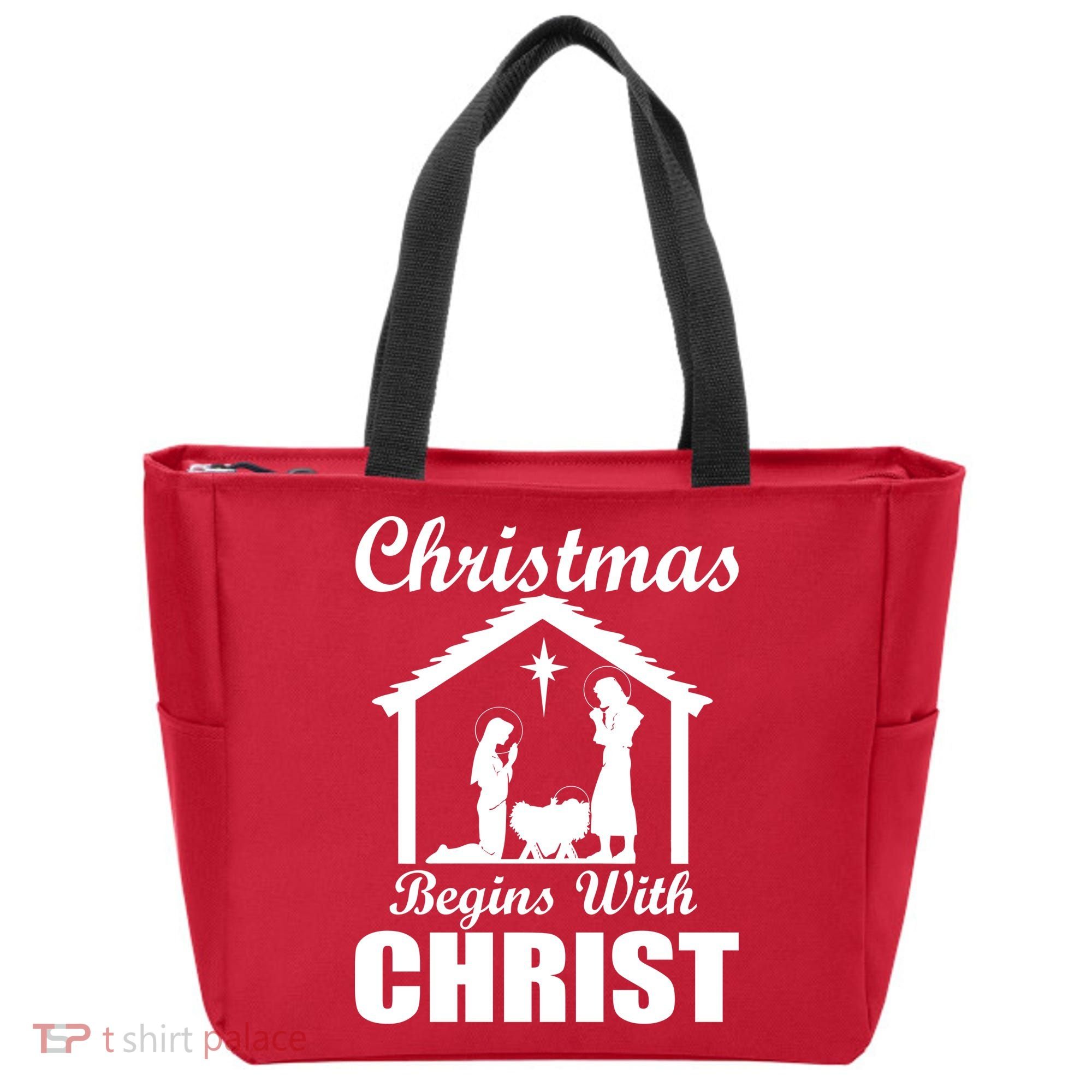 Christmas Begins With Christ Tote Bag