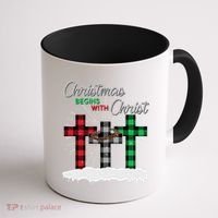 Christmas Begins With Christ Jesus Birthday Coffee Mug thumb 1
