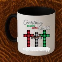 Christmas Begins With Christ Jesus Birthday Coffee Mug thumb 2