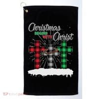 Christmas Begins With Christ Jesus Birthday Golf Towel thumb 0
