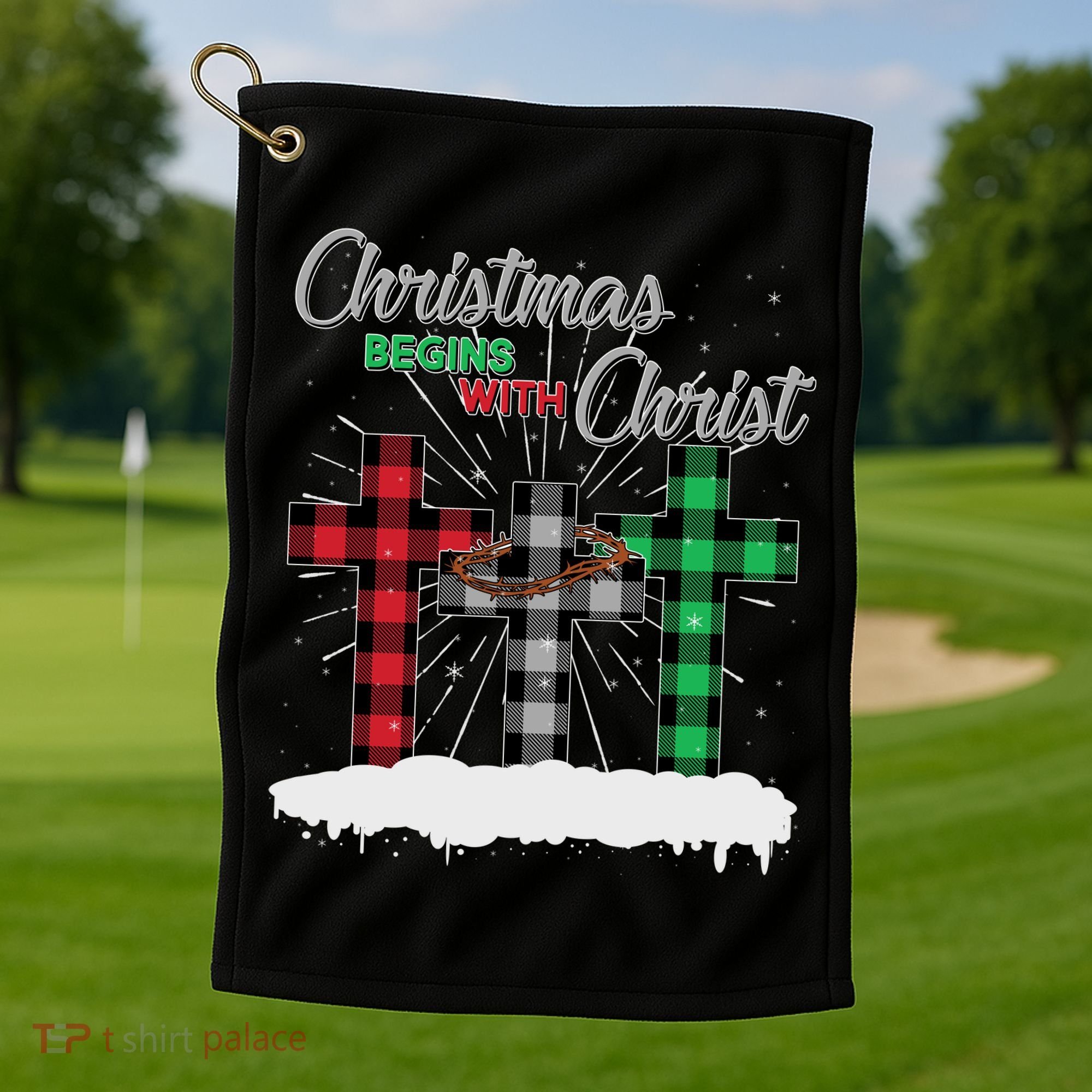 Christmas Begins With Christ Jesus Birthday Golf Towel