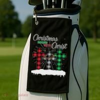 Christmas Begins With Christ Jesus Birthday Golf Towel thumb 2