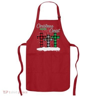 Christmas Begins With Christ Jesus Birthday Apron