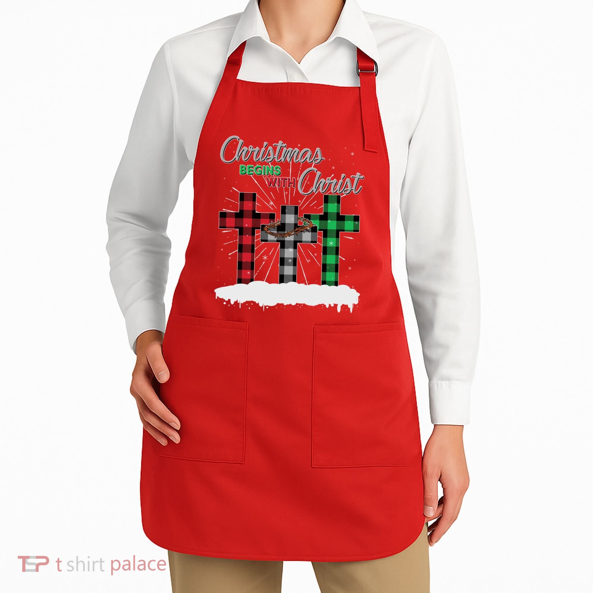 Christmas Begins With Christ Jesus Birthday Apron