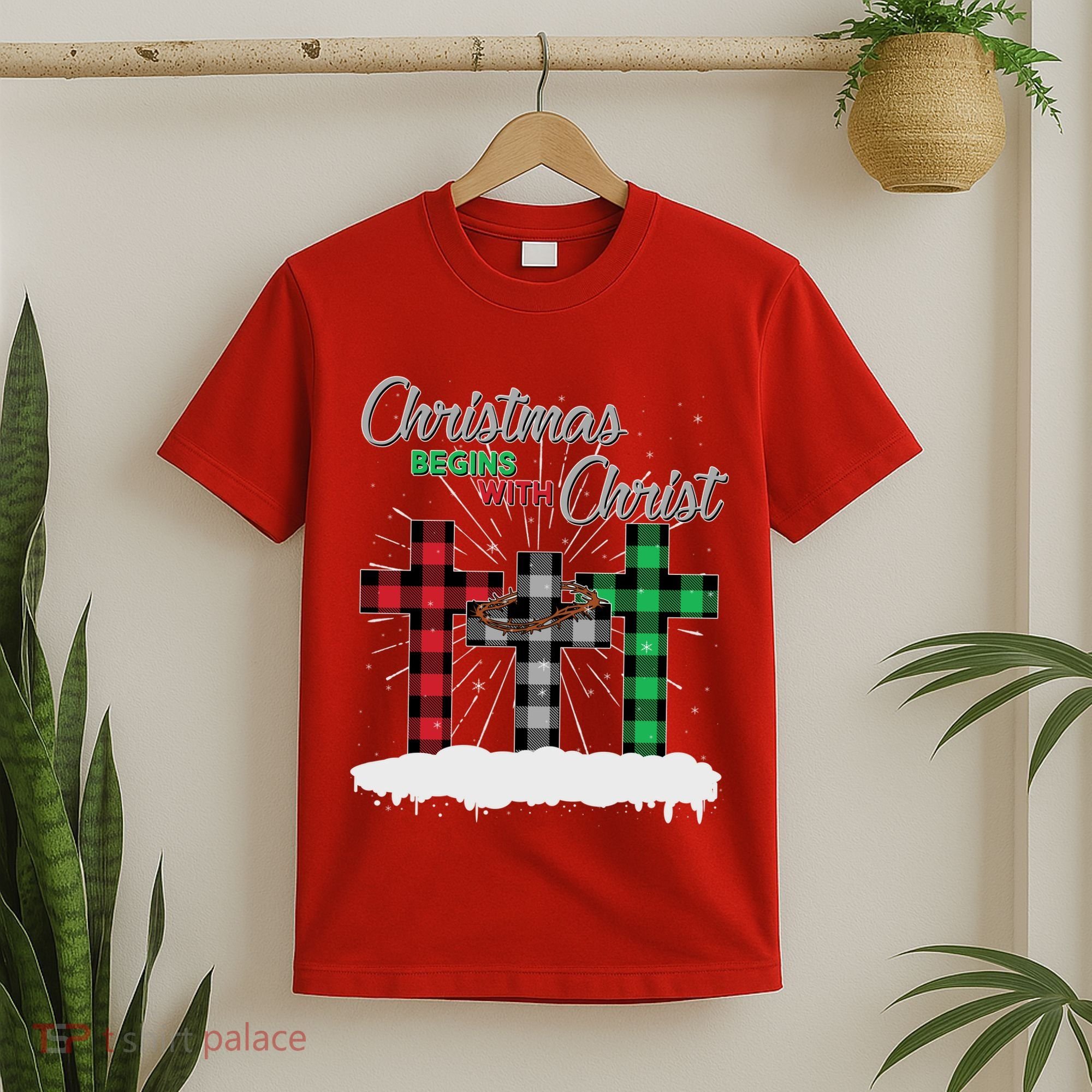 Christmas Begins With Christ Jesus Birthday T-Shirt