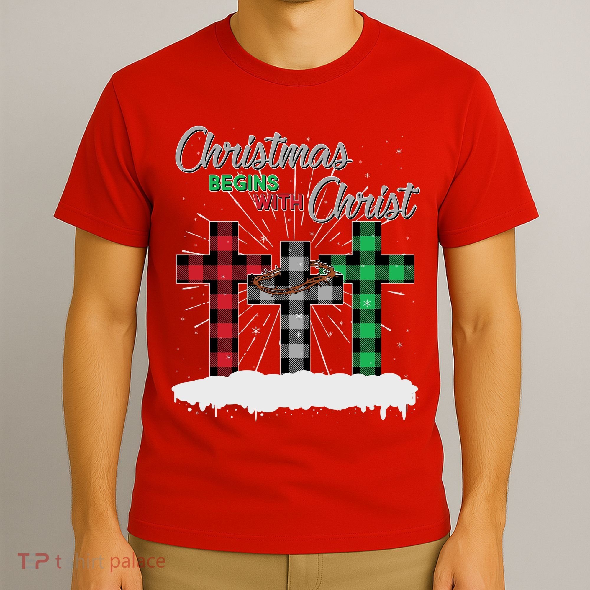 Christmas Begins With Christ Jesus Birthday T-Shirt