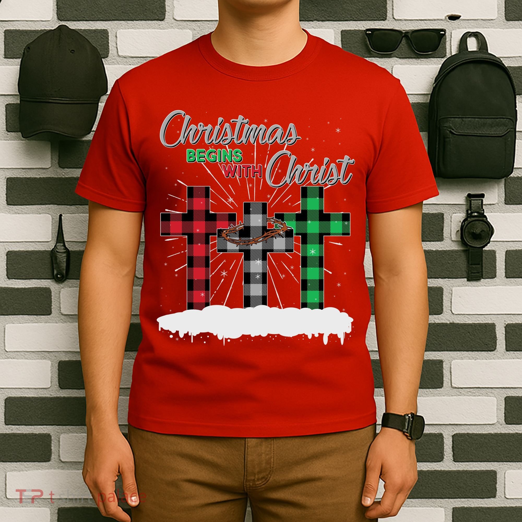Christmas Begins With Christ Jesus Birthday T-Shirt