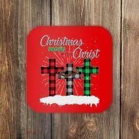 Christmas Begins With Christ Jesus Birthday Coaster thumb 0